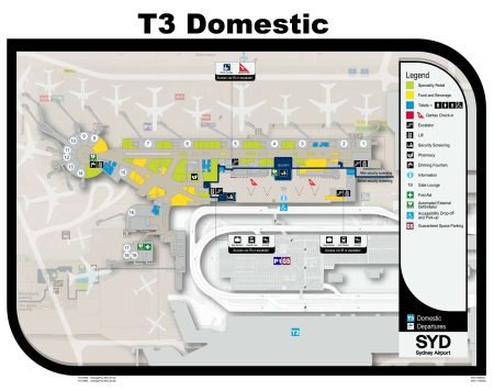 Terminal 3 Sydney International Airport SYD map